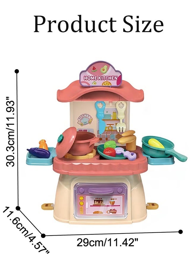 Aimayapet 22PCS Kitchen Toy Set,  Kitchen Pretend Play Toy Set, Kids Mini Kitchen Toys Simulation Cooking Set,  Multi-Functional Pretend Cooking Toys for Toddlers, Separable Design Kids Pretend Kitchen Toys with oven, vegetables for Boys, Girls, Kids, Children - Image 2